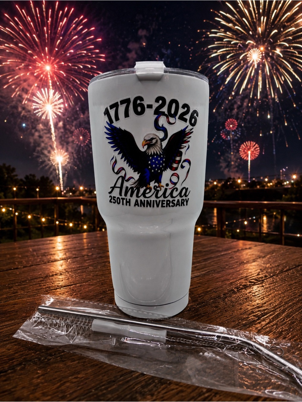 Fourth of July July  America 250th Anniversary stainless steel tumbler 30oz
